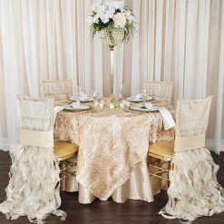 Sleek Satin Tablecloth 120" Round - Champagne