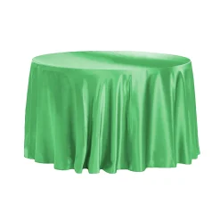 Sleek Satin Tablecloth 120" Round - Kelly Green