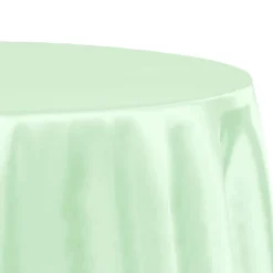 Sleek Satin Tablecloth 120" Round - Mint Green