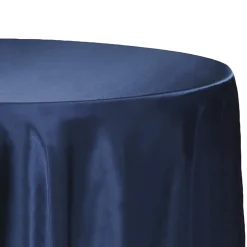 Sleek Satin Tablecloth 120" Round - Navy Blue
