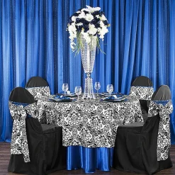 Sleek Satin Tablecloth 120" Round - Royal Blue