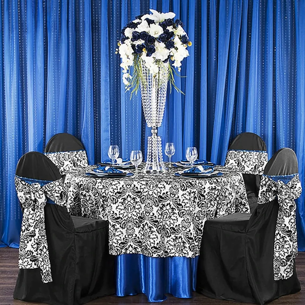 Sleek Satin Tablecloth 120" Round - Royal Blue