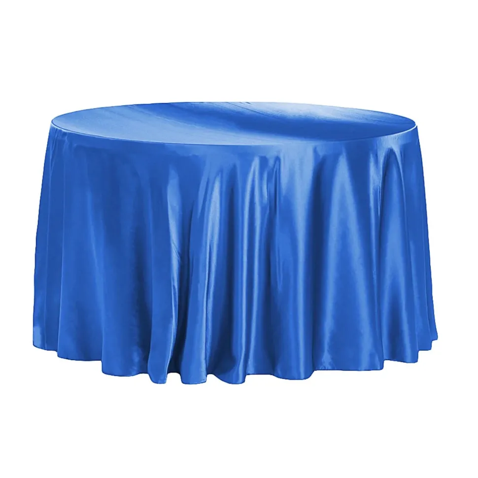 Sleek Satin Tablecloth 120" Round - Royal Blue