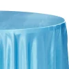 Sleek Satin Tablecloth 120" Round - Aqua Blue