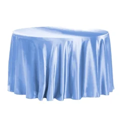 Sleek Satin Tablecloth 120" Round - Cornflower/Serenity