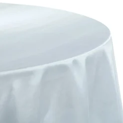 Sleek Satin Tablecloth 120" Round - Dusty Blue