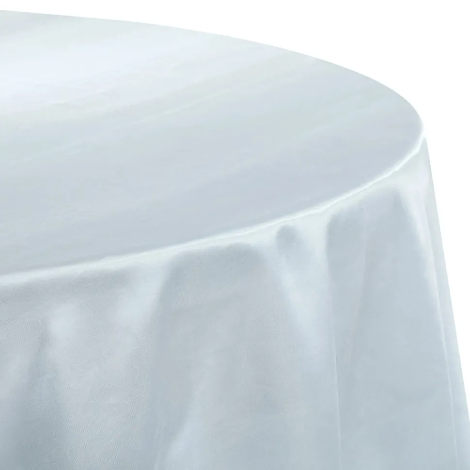 Sleek Satin Tablecloth 120" Round - Dusty Blue