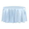 Sleek Satin Tablecloth 120" Round - Baby Blue