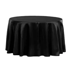 Sleek Satin Tablecloth 120" Round - Black