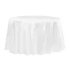 Sleek Satin Tablecloth 120" Round - White