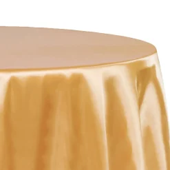 Sleek Satin Tablecloth 120" Round - Gold Antique