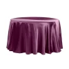 Sleek Satin Tablecloth 120" Round - Sangria