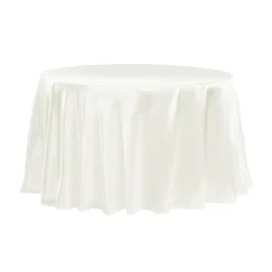 Sleek Satin Tablecloth 108" Round - Ivory