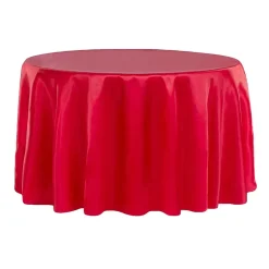 Sleek Satin Tablecloth 108" Round - Red