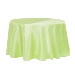 Sleek Satin Tablecloth 120" Round - Apple Green
