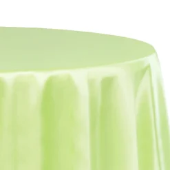 Sleek Satin Tablecloth 120" Round - Apple Green
