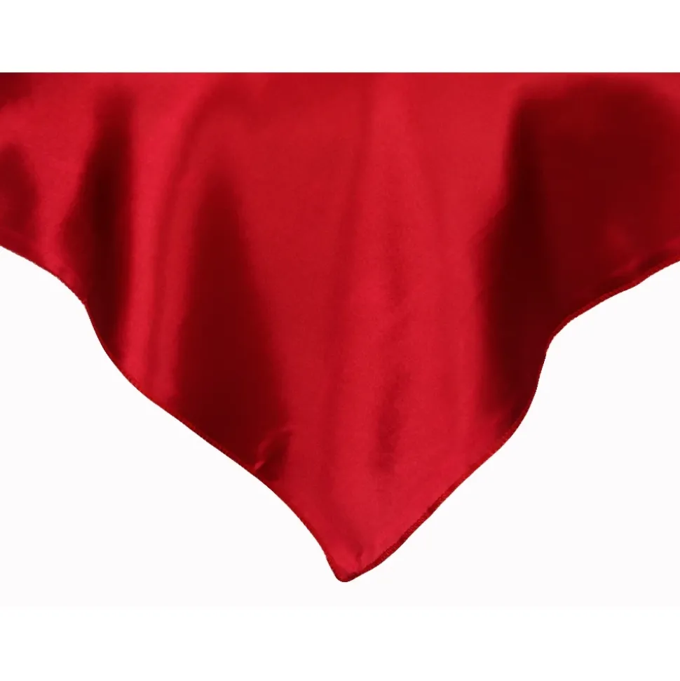 Sleek Satin Tablecloths - Apple Red