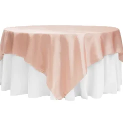 Sleek Satin Tablecloths - Blush/Rose Gold