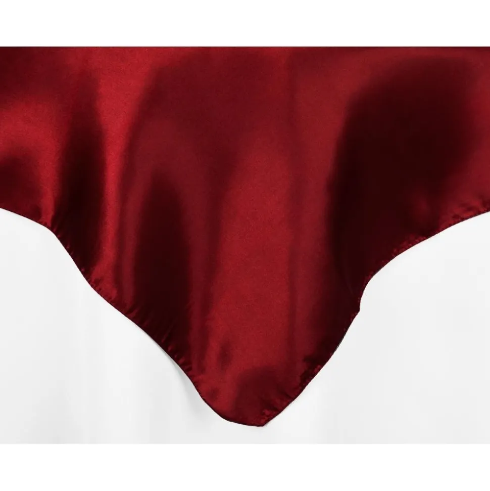 Sleek Satin Tablecloths - Burgundy