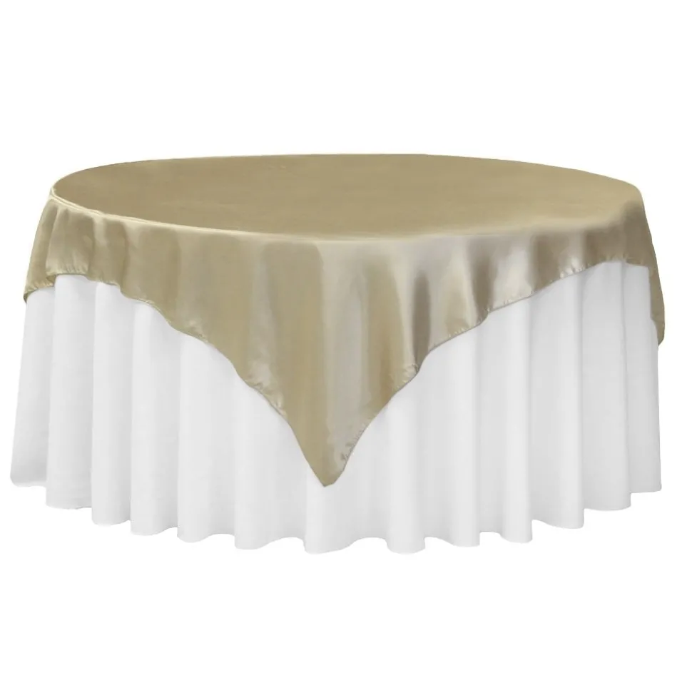 Sleek Satin Tablecloths - Champagne