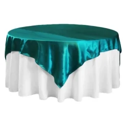 Sleek Satin Tablecloths - Dark Turquoise