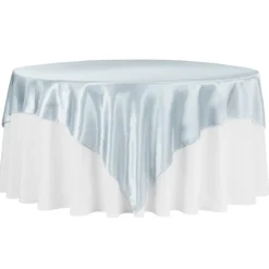 Sleek Satin Tablecloths - Dusty Blue