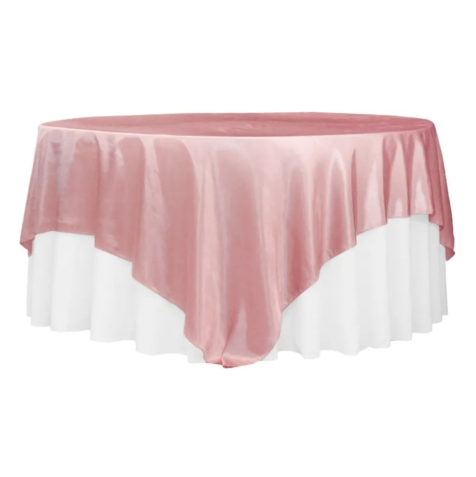 Sleek Satin Tablecloths - Dusty Rose/Mauve