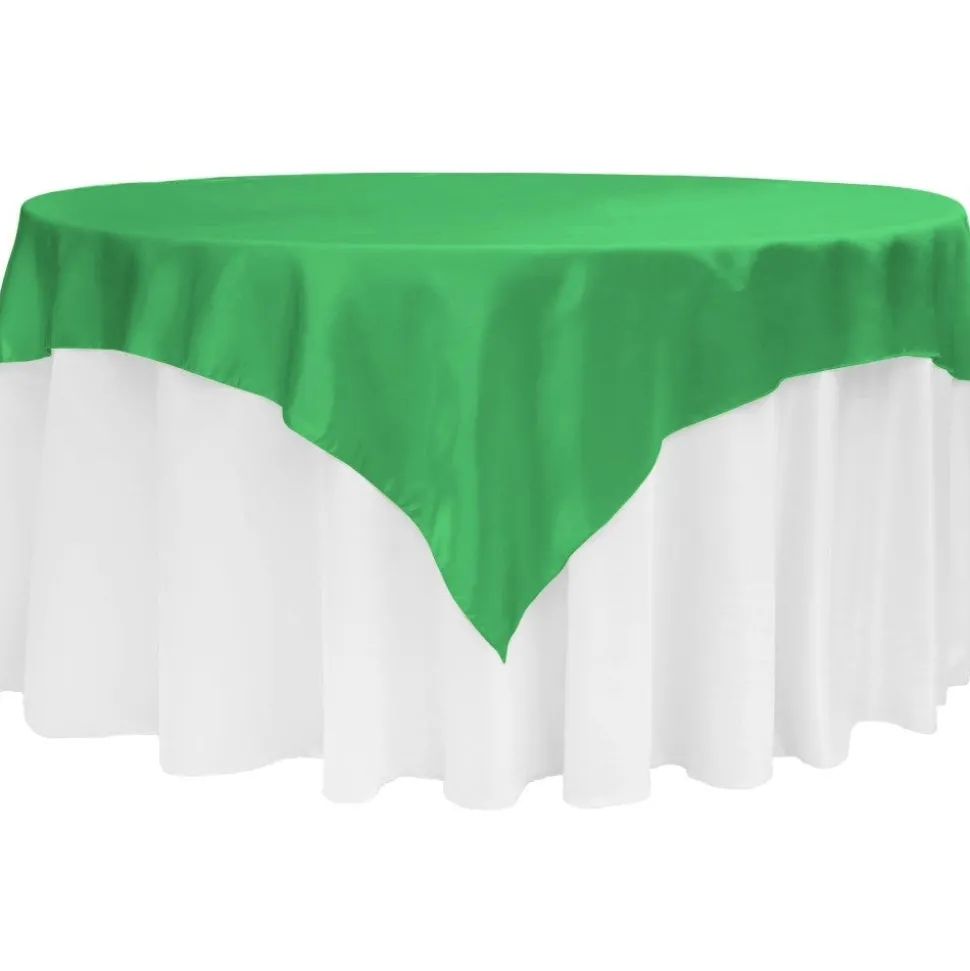 Sleek Satin Tablecloths - Kelly Green