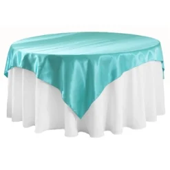 Sleek Satin Tablecloths - Light Turquoise