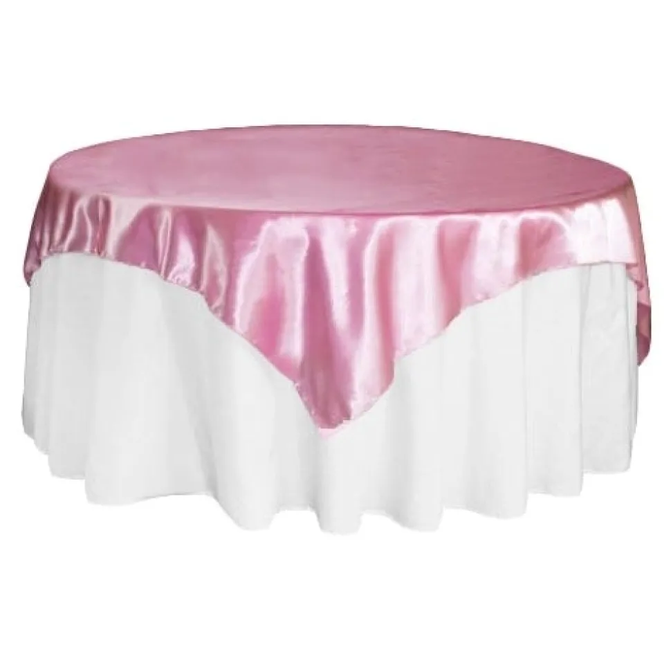 Sleek Satin Tablecloths - Medium Pink