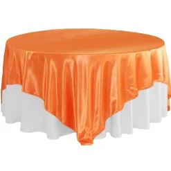 Sleek Satin Tablecloths - Orange