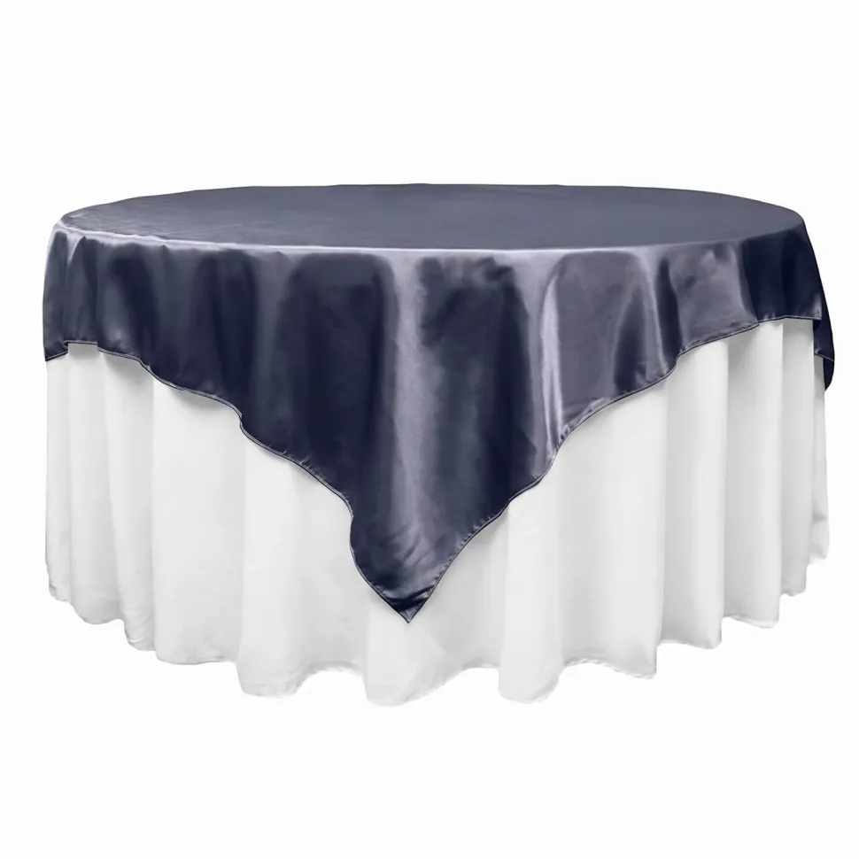 Sleek Satin Tablecloths - Pewter