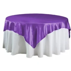Sleek Satin Tablecloths - Purple
