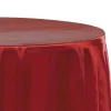 Sleek Satin Tablecloths 132" Round - Burgundy