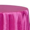 Sleek Satin Tablecloths 132" Round - Fuchsia