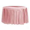 Sleek Satin Tablecloths 132" Round - Dusty Rose/Mauve
