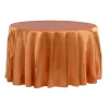Sleek Satin Tablecloths 132" Round - Burnt Orange