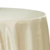 Sleek Satin Tablecloths 132" Round - Champagne