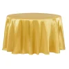 Sleek Satin Tablecloths 132" Round - Bright Gold