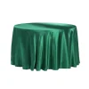 Sleek Satin Tablecloths 132" Round - Emerald Green