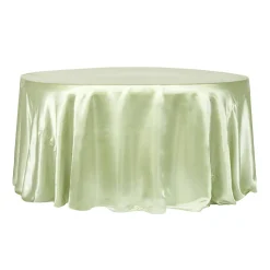 Sleek Satin Tablecloths 132" Round - Sage Green