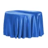 Sleek Satin Tablecloths 132" Round - Royal Blue