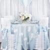 Sleek Satin Tablecloths 132" Round - Baby Blue