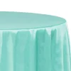 Sleek Satin Tablecloths 132" Round - Light Turquoise