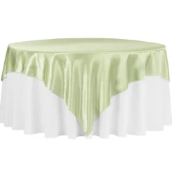 Sleek Satin Tablecloths - Sage Green