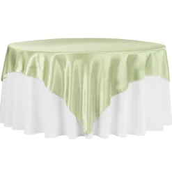 Sleek Satin Tablecloths 90" Square - Sage Green