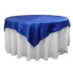 Sleek Satin Tablecloths 72" Square - Royal Blue