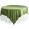 Sleek Satin Tablecloths 90" Square - Willow Green