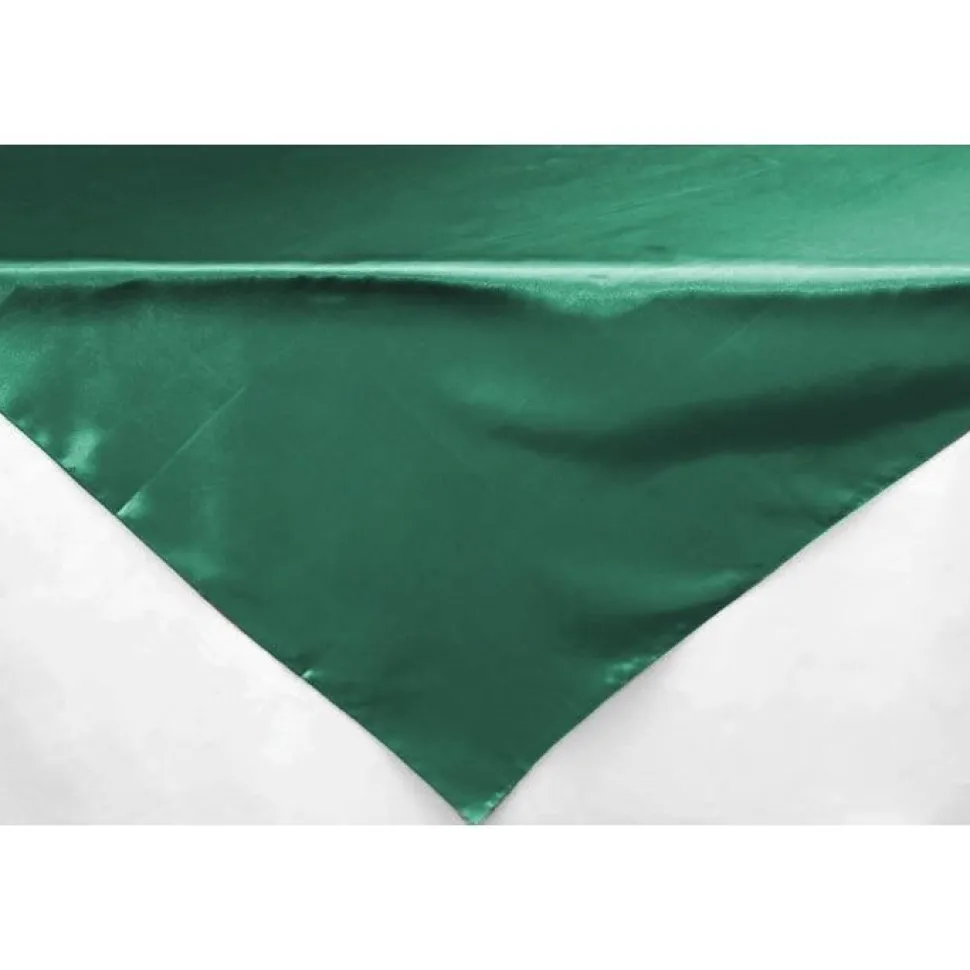 Sleek Satin Tablecloths 54" Square - Emerald Green