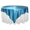 Sleek Satin Tablecloths 72" Square - Aqua Blue